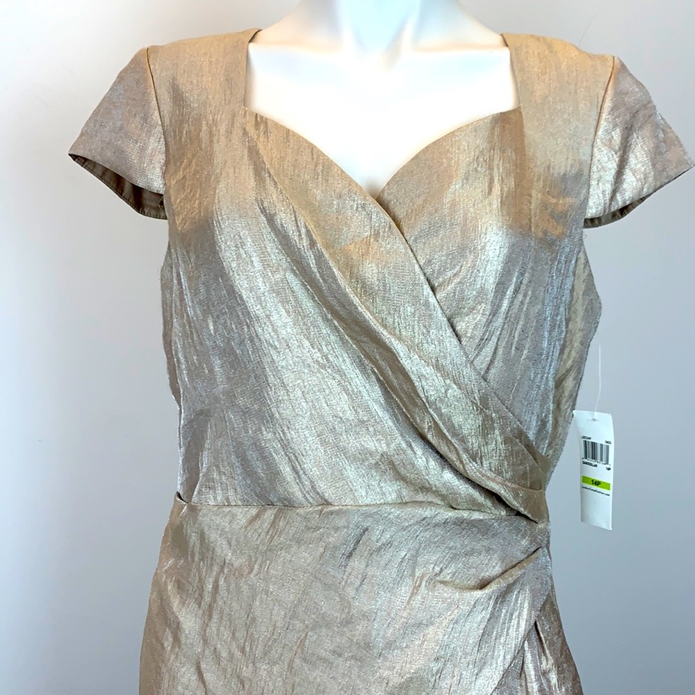 London Times metallic shimmer cocktail dress
